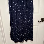 Old Navy Woman’s Medium Navy Blue White Polka Dot Wide Cropped Leg Linen Romper Photo 7