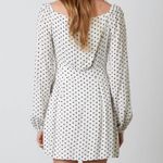 Cotton Candy LA Polka Dot Tie Front Mini Dress In White - M Photo 2
