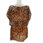 Smart & Sexy swim Tan, Brown & Black Leopard Print Sheer Bathing Suit Wrap S/M Photo 3