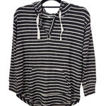 Market & Spruce  Striped Hoodie NWT Size XS Petite Black and White Hoodie Photo 0