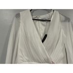 Mac Duggal  26655 White Long Blouson Sleeve Ruched Mini Dress Sz 4 Photo 4