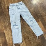 PacSun  high-rise straight distressed light wash button butterfly denim jeans Photo 1