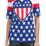 Love moschino ‎ Stars stripes American flag tee shirt size Medium independence Photo 0