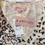 Philosophy Women’s leopard prints V neck high low tank top Small Photo 4