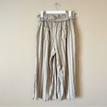 REWASH  | Tan Striped Paper Bag Cropped Pants Sz L Photo 6