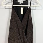 Anthropologie Eri + Ali Encore Shine Metallic Cami Top Gold Size S NWT Black Photo 1