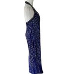 Vintage Elegant Blue and Silver Hand Beaded Women's Dress Size L Photo 6