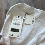 ZARA NWT  white 100% linen‎ polo oversized shirt Photo 8