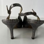 Adrienne Vittadini Surya Slingback Shoes Sz 6M Snake Skin Crystals Pewter Glam Photo 12