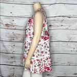 Woman Within  Sz 26/28 2X White - Rose Floral Print Crochet Lace Tank Top Blouse Photo 2