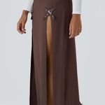 Halara High Waisted Decorative Buckle Split 2-in-1 Maxi Casual Skirt Size XL Photo 3