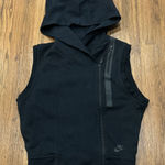 Nike  Tech Vest Hoodie Womens Medium Black Sleeveless Asymmetrical Zip Pockets Photo 0