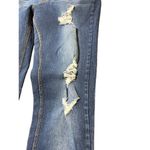 Womens Distressed Blue Denim Jeans Distressed Pull On Cuffed Size 25 Photo 1