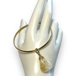 Womens Bangle Bracelet and Polished Citrine Stone Pendant Gold Fashion Jewelry Photo 6