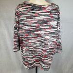 Allison Daley  black red and white jewel neckline hardware sweater top size 1X Photo 3