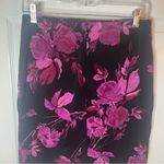 EXPRESS  Y2K Floral Mini Pencil Skirt Black Pink 5/6 Photo 2