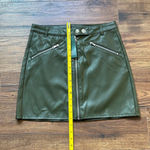 Wild Fable  Women's Faux Leather Moto Mini Skirt Olive Green Size 4 NWT Photo 2