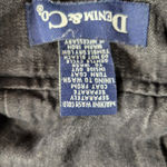 Denim & Co Hooded Denim Duffle Coat Size Med Black Blanket Lined Toggle Button Photo 14