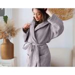 Brooklinen Dreamweave Waffle Robe Tie Waist Turkish Cotton Gray S/M Photo 2