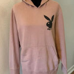 Playboy  Pink Pullover Hoodie w/ Black Bunny Logo Photo 0