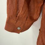 Chico's Vintage Chico’s Silk Linen Blend Shirt Size Small Button Down Brown Rust Light Photo 5