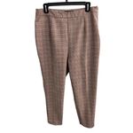 Boohoo Curve Plaid Trousers Size US 12 Light Academia Business School Office Brown Photo 1