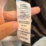 Privy  Striped Metallic Black and Gold Sleeveless Mesh Bodysuit Size Large L Photo 7