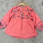 Johnny Was  Workshop Women’s Embroidered Bereginia V-Neck Blouse Boho in Coral S Photo 9