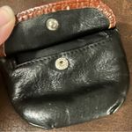 Brighton black and tan pebbled leather mini wallet coin purse retro old money Photo 4