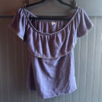 Old Navy  Women's Ruffled Off-the-Shoulder Navy Blouse Photo 0