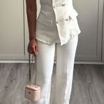 ZARA METALLIC TWEED THREAD TEXTURED HIGH WAIST TROUSERS PANTS STRAIGHT LEG NEW Photo 0