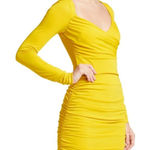 Cinq à Sept cinq a sept Women's Yellow Miah Long Sleeves Ruched Mini Dress Size 2 NWOT Photo 0