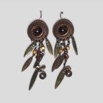 Vintage Autumn Leaf Gold Tone Necklace and Boho Earrings Set Photo 2