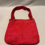 Roxy  Tote Bag Y2k Red Corduroy Front and Back Pockets Double Handle Straps Vtg. Photo 2