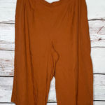 Loft  Ann Taylor Plus Size 22W Orange/Brown Wide Leg Crop Pants Photo 0