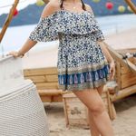 BloomChic Blue and White Floral Plus Size Swim Dress sz 26 Photo 7