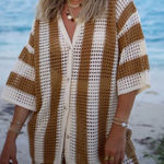 VICI x Caitlyn BRADLEY CROCHET BUTTON DOWN COVER UP TOP NWT M Photo 0