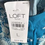 Loft  teal blue button front belted shirt dress size large NWT Photo 5