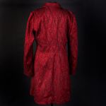 Bisou Bisou Paisley Jacquard Brocade Fitted Long Jacket Coat Dress 90s Red Photo 4