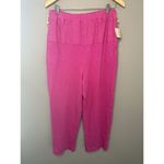 Free People  Size M Pink Lounge Pants Raw Edge Cinch Waist - New Photo 1