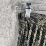 Missguided  Snakeskin‎ Print Pleated Midi Skirt A Line Career Party Olive Green Photo 5