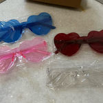 RTBOFY Heart Shaped Frameless Tinted Jelly Colored Fashion Glasses Festival Gal Brown Photo 0