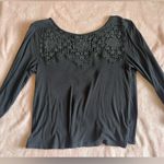 American Eagle Grey Long Sleeve Baby Tee Photo 0