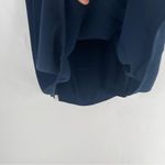 Donna Karan Donna Karen Elegant Navy Blue Drawcord Women's Asymmetrical Midi Skirt Size XL Photo 4