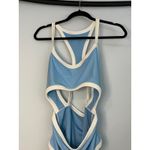 Aerie  One Piece Full Coverage Swimsuit XL Blue White Cut Out Lined Beach‎ -B15 Photo 1