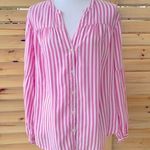 Old Navy  Pink Striped Balloon Sleeve Tunic L Photo 0