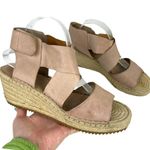 Eileen Fisher Womens SZ 10 Willow Nude Espadrille Platform Leather Wedge Sandals Photo 6