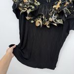 Ravel Black Organza Ruffle Funky Short Sleeve Top Size XL Y2k Style Photo 8