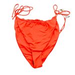 Good American  Tiny Ties String Bikini Bottom Hot Coral Orange 7 US 4XL Photo 2