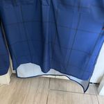 🔵 Women’s Navy Blue Windowpane Plaid Blouse | High Photo 3